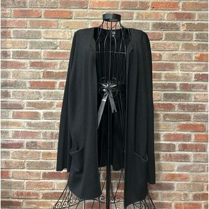 Eileen Fisher Black Long Sleeved 90% Silk Jacket Size Large